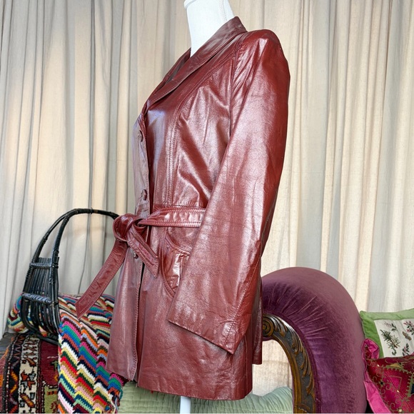 70s Leather Longline Blazer - Picture 2 of 7